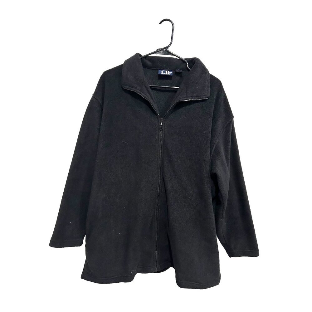 C.B. Casual Plus Size 1X Black Fleece Full-Zip Jacket